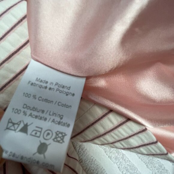 Paul & Joe Womens Striped Single Breasted Smart Blazer Jacket Sz 40 White Cotton - Picture 4 of 8